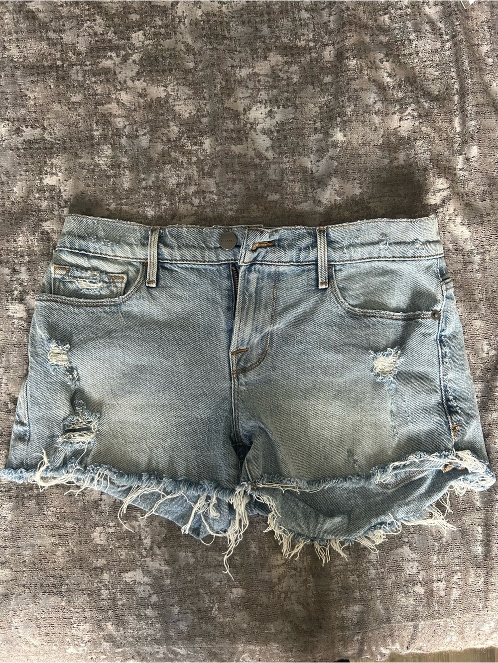 Frame Denim Light Blue Distressed Cutoff Jean Shorts